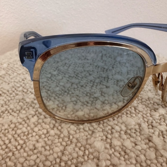GUCCI Oversized Blue and Gold Metal Sunglasses main image 7